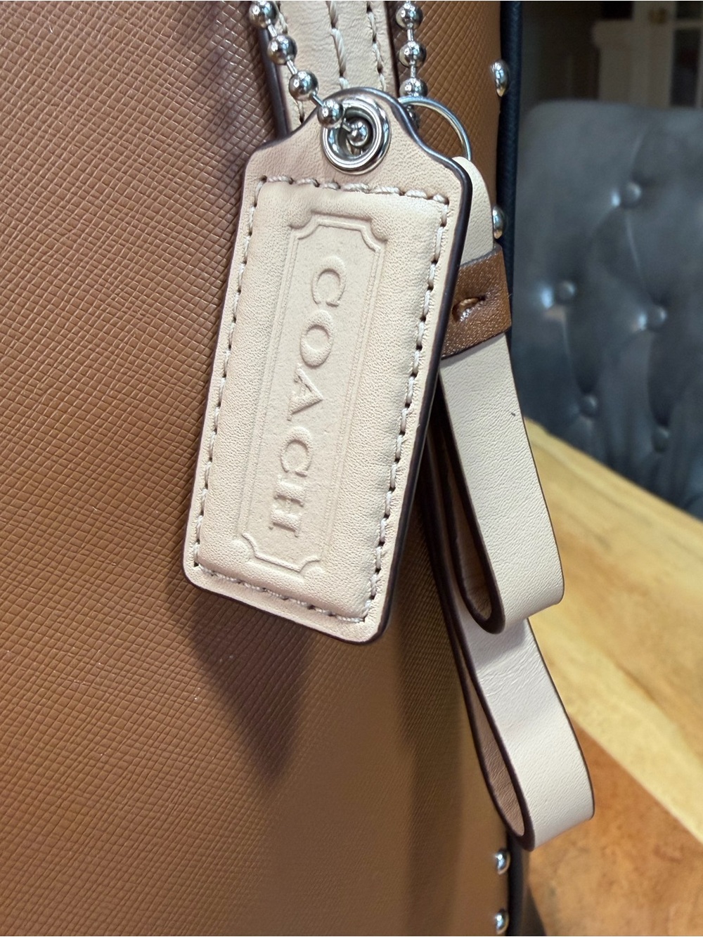 Coach 2014 Old Money Metro Studded Leather Tote Brown/Black (EUC) - Picture 14 of 16